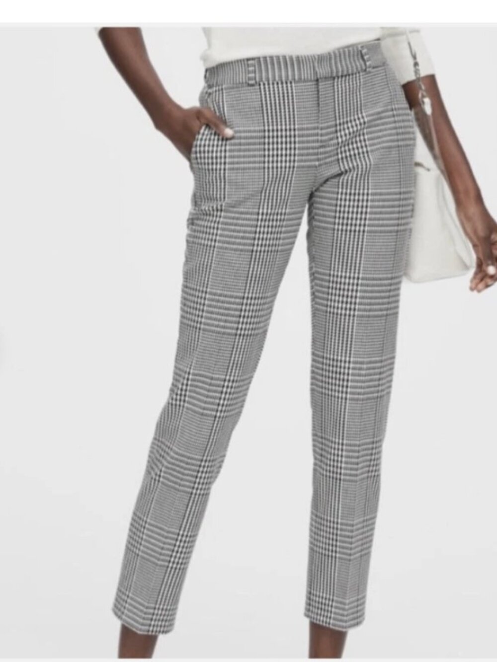 Banana Republic Black & White Glen Plaid Ankle Pants Size 6
